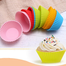 Carregar imagem no visualizador da galeria, 12 Pcs Baking Cup Liner Baking Molds Round Shape Silicone Cupcake Mould Maker Mold Tray DIY Cake Decorating Tools