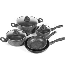 Carregar imagem no visualizador da galeria, Ultimate Hard Anodized Nonstick Frying Pan with Ceramic Coating 8 pcs sets or 2 pcs sets Dishwasher Safe Cookware Set Black