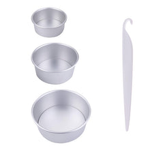 Carregar imagem no visualizador da galeria, 4/6/8 Inch Round Cake Pan Set With Removable Bottom Aluminum Alloy Chiffon Cake Mold/Mould Set 3 Tier Round Cakes Tins C019
