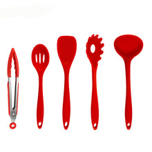 Carregar imagem no visualizador da galeria, Non-stick Silicone Kitchen Utensils Set Red Turner Whisk Spatula Food Brush Heat Resistant Kitchen Gadgets Cooking Tools Set