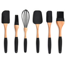 Carregar imagem no visualizador da galeria, Silicone Kitchen Tools Set Wood Soup Spoon Spatula Brush Bake Scraper Gloves Egg Beater Home Kitchen Utensils Cooking Tools Sets