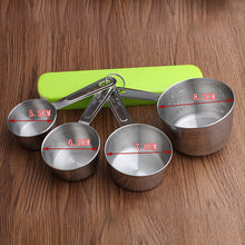 Carregar imagem no visualizador da galeria, 4 Pcs/Set Stainless Steel Measuring Cup Sets For Baking Sugar Coffee Graduated Spoons Scoop Measuring cozinha