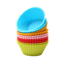 Carregar imagem no visualizador da galeria, 12 Pcs Baking Cup Liner Baking Molds Round Shape Silicone Cupcake Mould  Maker Mold Tray DIY Cake Decorating Tools
