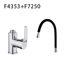 Carregar imagem no visualizador da galeria, Torneira Cozinha Single Handle Tap F4353, Frap Silica Gel Nose Any Direction Rotating Kitchen Faucet Cold and Hot Water Mixer
