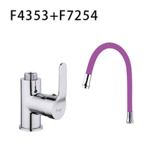 Carregar imagem no visualizador da galeria, Torneira Cozinha Single Handle Tap F4353, Frap Silica Gel Nose Any Direction Rotating Kitchen Faucet Cold and Hot Water Mixer
