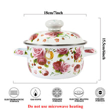 Carregar imagem no visualizador da galeria, 18cm 3-4L Enamel Soup Pot Stockpot Mini Saucepan Milk Noodles Cooking Pan Pot For Induction Cooker Gas Cooker
