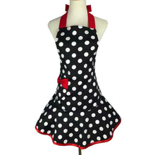 Carregar imagem no visualizador da galeria, Cute Retro Red Polka Dot Waterproof Kitchen Apron Woman Cotton Cooking Waitress Avental de Cozinha Pinafore Apron
