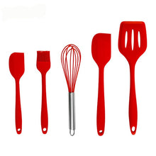 Carregar imagem no visualizador da galeria, Non-stick Silicone Kitchen Utensils Set Red Turner Whisk Spatula Food Brush Heat Resistant Kitchen Gadgets Cooking Tools Set
