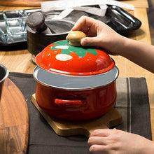Carregar imagem no visualizador da galeria, 18cm 1.5L Tomato Enamel Soup Pot Stockpot Mini Saucepan Milk Egg Noodles Cooking Pan for Induction Cooker Gas Cooker CNIM Hot
