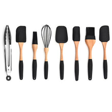 Carregar imagem no visualizador da galeria, Silicone Kitchen Tools Set Wood Soup Spoon Spatula Brush Bake Scraper Gloves Egg Beater Home Kitchen Utensils Cooking Tools Sets
