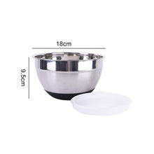 Carregar imagem no visualizador da galeria, Stainless Steel Mixing Bowl With Lid and Silicone Non-Slip Bottom Kitchen Utensil Bowl For Salad Bread Pastries Cake Bowl Tool
