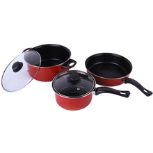 Carregar imagem no visualizador da galeria, 3pcs Non-stick Frying Pan Soup Pot Milk Pan Set Multifunctional Cooking Tool Kitchen Utensil for Home Daily Use
